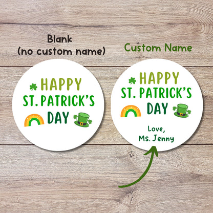 St. Patrick's Day Stickers, Personalized St Patrick's Party Favor Label, School Party Favor Treat Bag Stickers, St Paddy's Day Irish Sticker