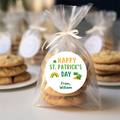 St. Patrick's Day Stickers, Personalized St Patrick's Party Favor Label, School Party Favor Treat Bag Stickers, St Paddy's Day Irish Sticker