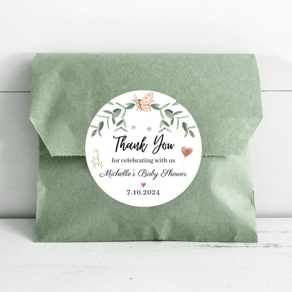 Personalized Baby Shower Stickers, Custom Thank You for Celebrating with Us Labels, Mom to Be Sprinkling Baby Party Favor Sticker