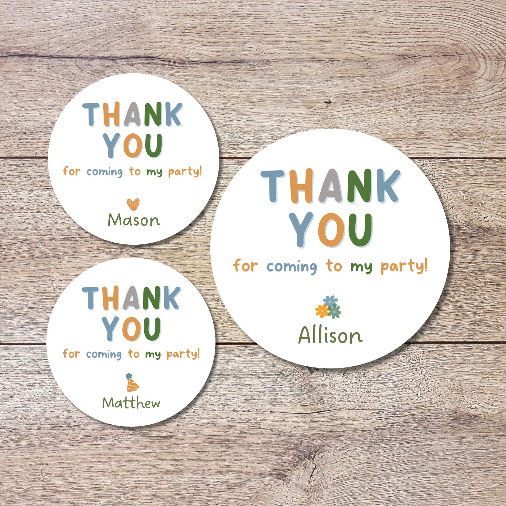 Personalized Thank You Happy Birthday Goody Bag Party Favor Stickers