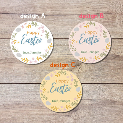 Personalized Easter Stickers, Matte or Glossy Finish, Custom Happy Easter Label, Easter Gift Basket Treat Bag Sticker, Cute Easter Stickers
