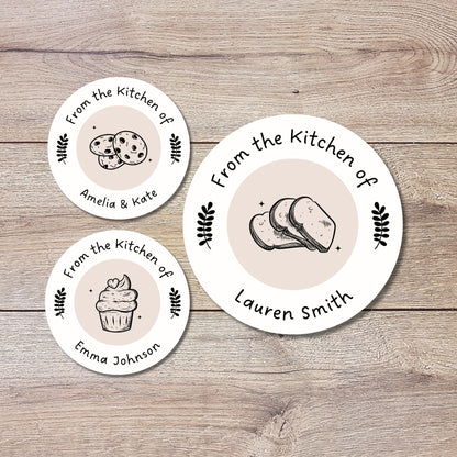 From the Kitchen of Stickers, Customized Homemade Baked Goods Label, Personalized Small Business Bakery Packaging Labels, Baking Stickers