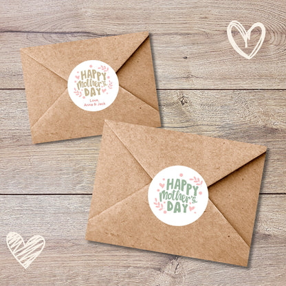 Mother's Day Stickers, Personalized Mother's Day Labels, Custom Happy Mother's Day Gift Party Favor Stickers, Matte or Glossy Finish
