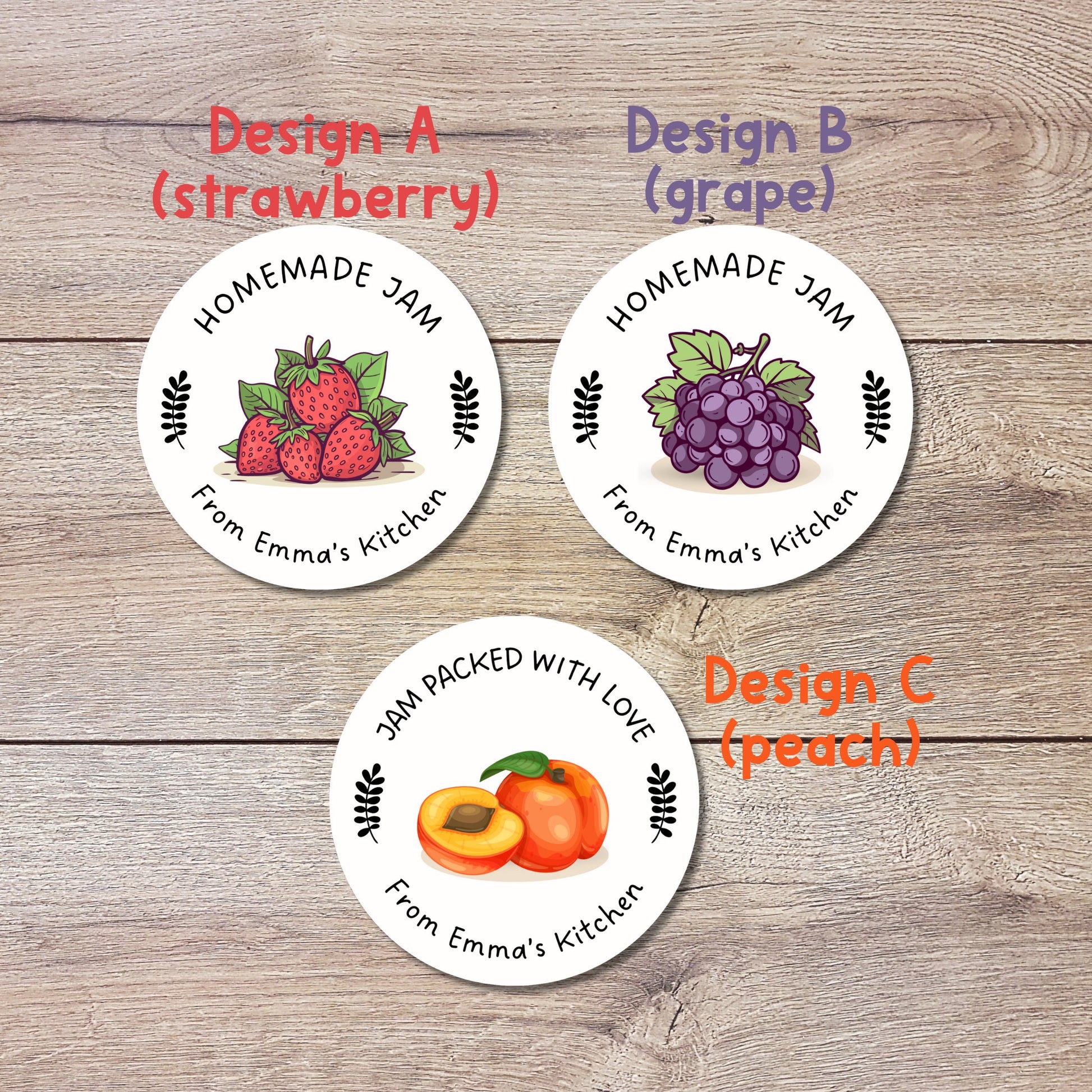 Personalized Homemade Jam Stickers, Customized Fruit Jam Label, Jam Packed with Love, Small Business Food Packaging Labels