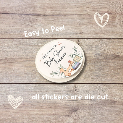 Personalized Baby Shower Stickers, Custom Thank You Beary Much Party Favor Labels, Teddy Bear Baby Girl Baby Boy Shower Stickers