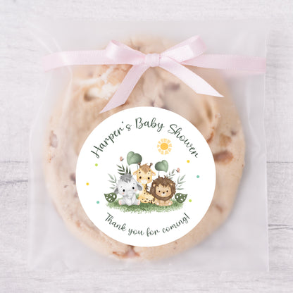 Personalized Safari Baby Shower Stickers, Custom Jungle Theme Baby Boy Shower Labels, Baby Girl Shower, Mom to Be Party Favor Sticker