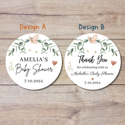 Personalized Baby Shower Stickers, Custom Thank You for Celebrating with Us Labels, Mom to Be Sprinkling Baby Party Favor Sticker