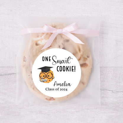 One Smart Cookie Graduation Stickers, Personalized Happy Graduation Labels, Custom Graduation Party Favor, Gift Bags Thank You Envelope Seal