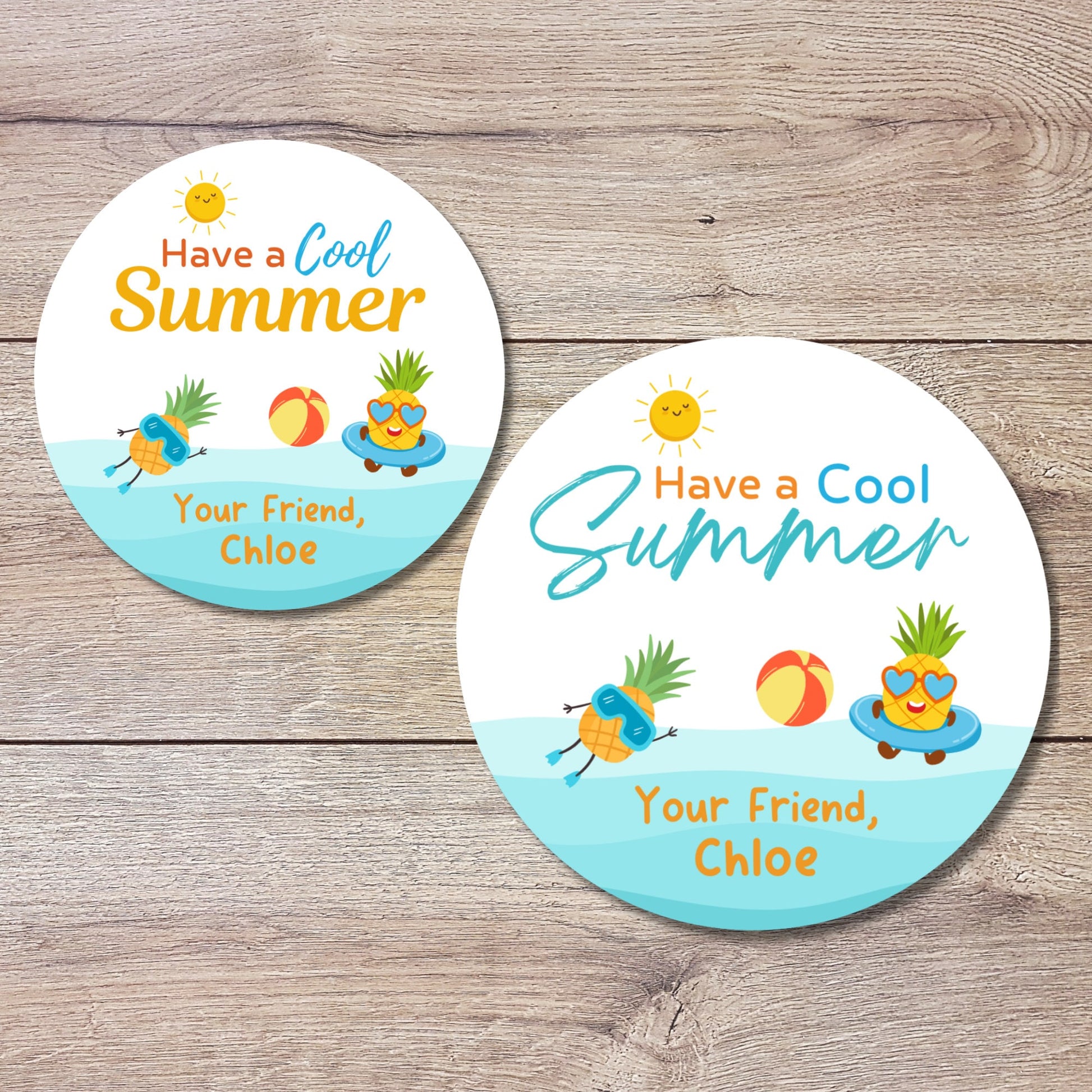 Personalized School Party Stickers, Have a Cool Summer Label, End of School Party Treat Bag Sticker, Last Day of School Party Stickers