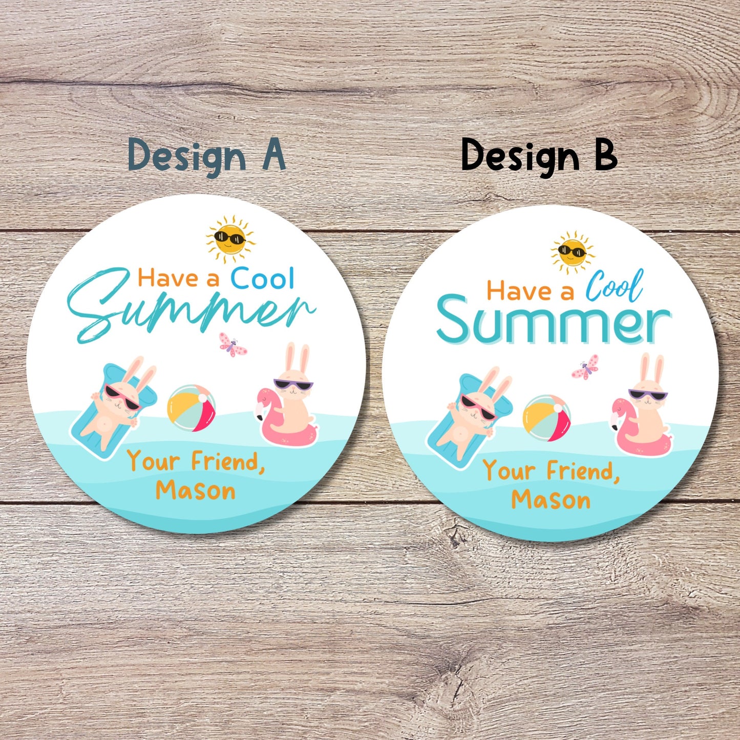 Personalized School Party Stickers, Have a Cool Summer Label, End of School Party Treat Bag Sticker, Last Day of School Party Stickers