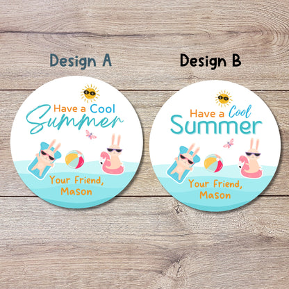 Personalized School Party Stickers, Have a Cool Summer Label, End of School Party Treat Bag Sticker, Last Day of School Party Stickers