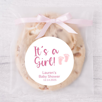 Personalized Baby Shower Stickers, It's a Girl, It's a Boy Labels, Gender Reveal Baby Party Favor Sticker, Thank You for Showering Stickers