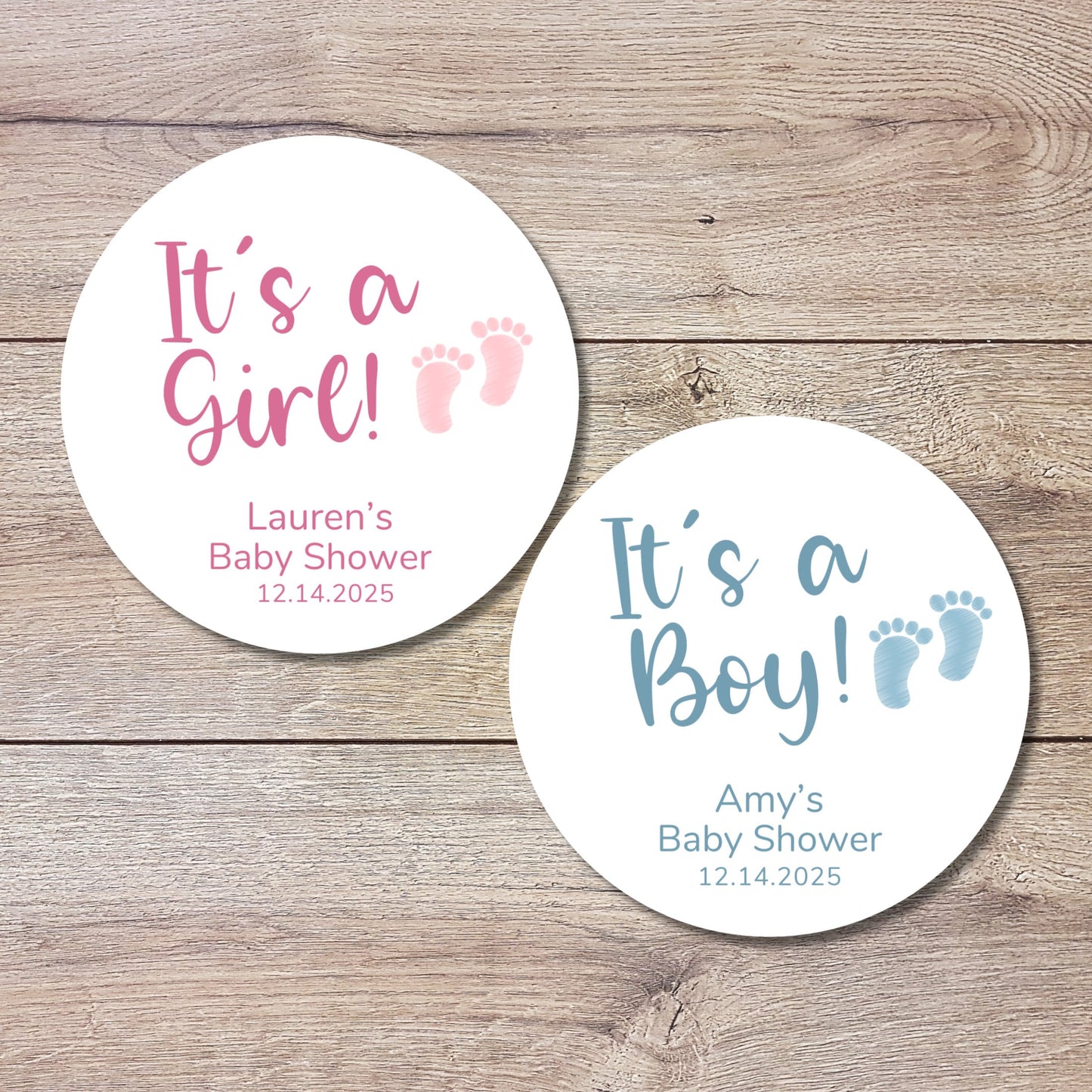 Personalized Baby Shower Stickers, It's a Girl, It's a Boy Labels, Gender Reveal Baby Party Favor Sticker, Thank You for Showering Stickers