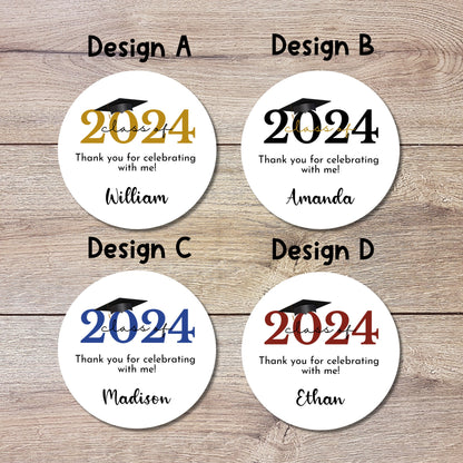 Personalized Graduation Stickers, Happy Graduation Labels, Custom Graduation Party Favor Stickers, Graduation Gift Bag Sticker, Grad Party