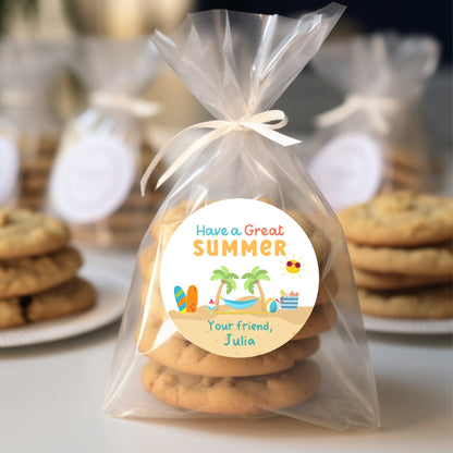 Personalized School Party Stickers, Have a Great Summer Label, End of School Party Treat Bag Sticker, Last Day of School Party Stickers