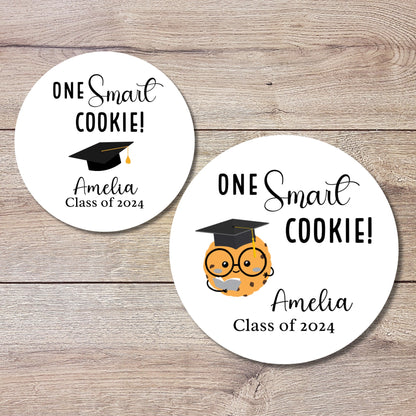 One Smart Cookie Graduation Stickers, Personalized Happy Graduation Labels, Custom Graduation Party Favor, Gift Bags Thank You Envelope Seal