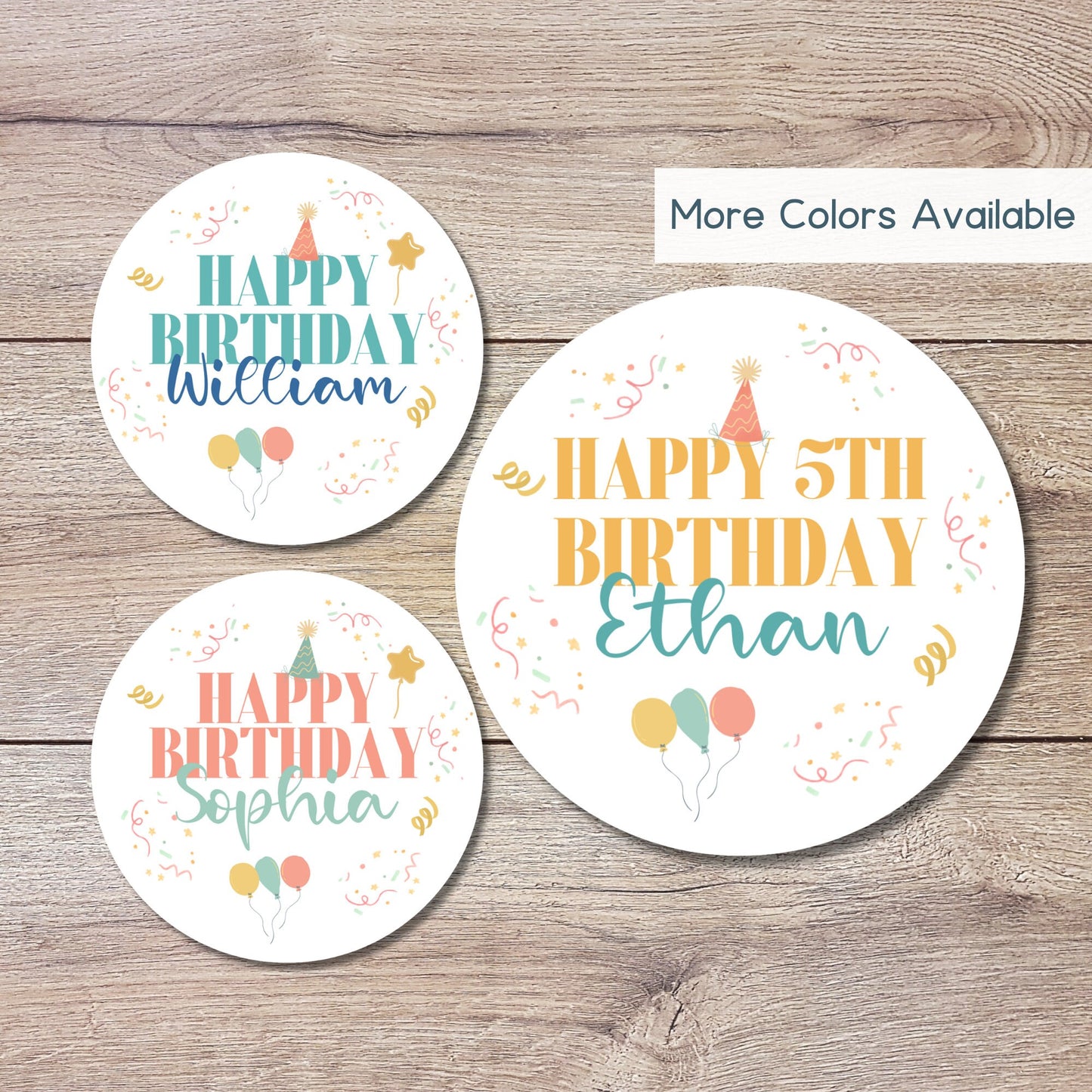 Personalized Happy Birthday Stickers, Goody Bag Stickers, Custom Birthday Label, Kids Birthday Balloon Stickers, All Ages Birthday Stickers