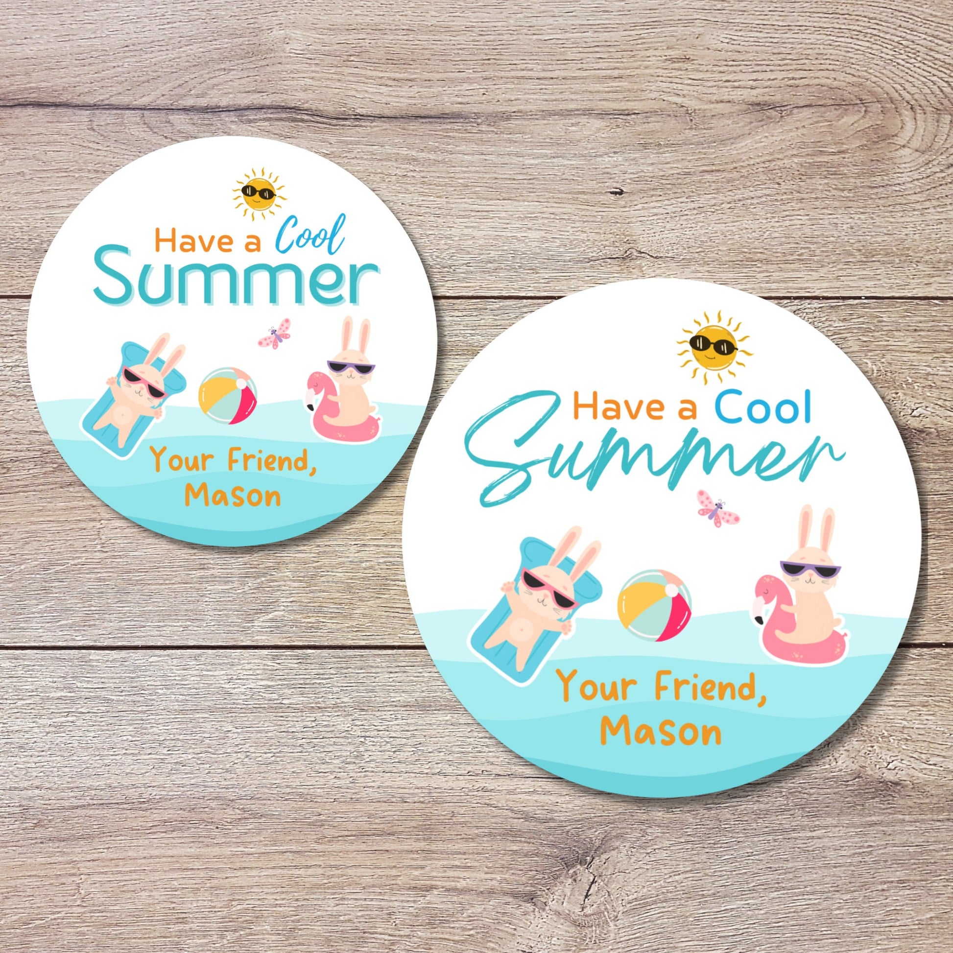 Personalized School Party Stickers, Have a Cool Summer Label, End of School Party Treat Bag Sticker, Last Day of School Party Stickers