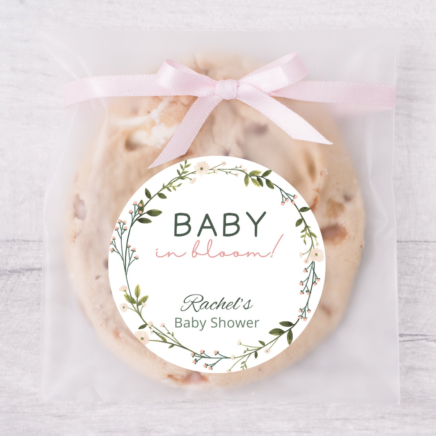 Baby In Bloom Personalized Baby Shower Stickers, Gender Reveal Baby Party Favor Sticker, Thank You for Showering Stickers, Floral Baby Label