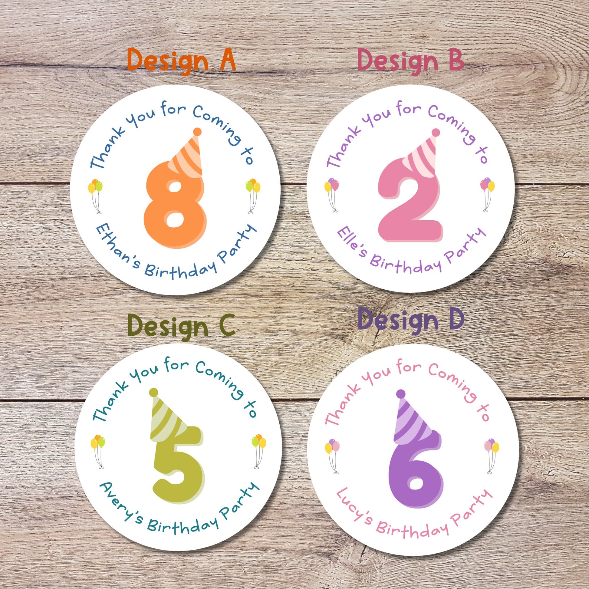 Personalized Happy Birthday Stickers, Goody Bag Stickers, Custom Birthday Label, Kids First Birthday Party Favor Birthday for All Ages