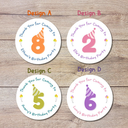 Personalized Happy Birthday Stickers, Goody Bag Stickers, Custom Birthday Label, Kids First Birthday Party Favor Birthday for All Ages