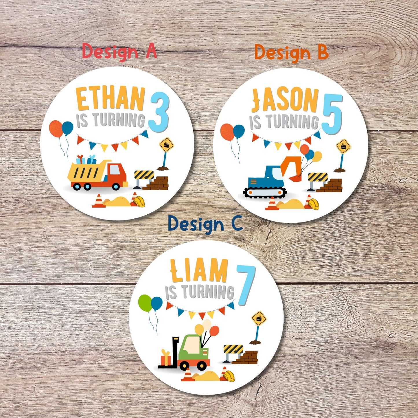 Construction Truck Birthday Stickers, Personalized Goody Bag Custom Birthday Label, It was Loads of Fun Dump Truck Birthday Stickers