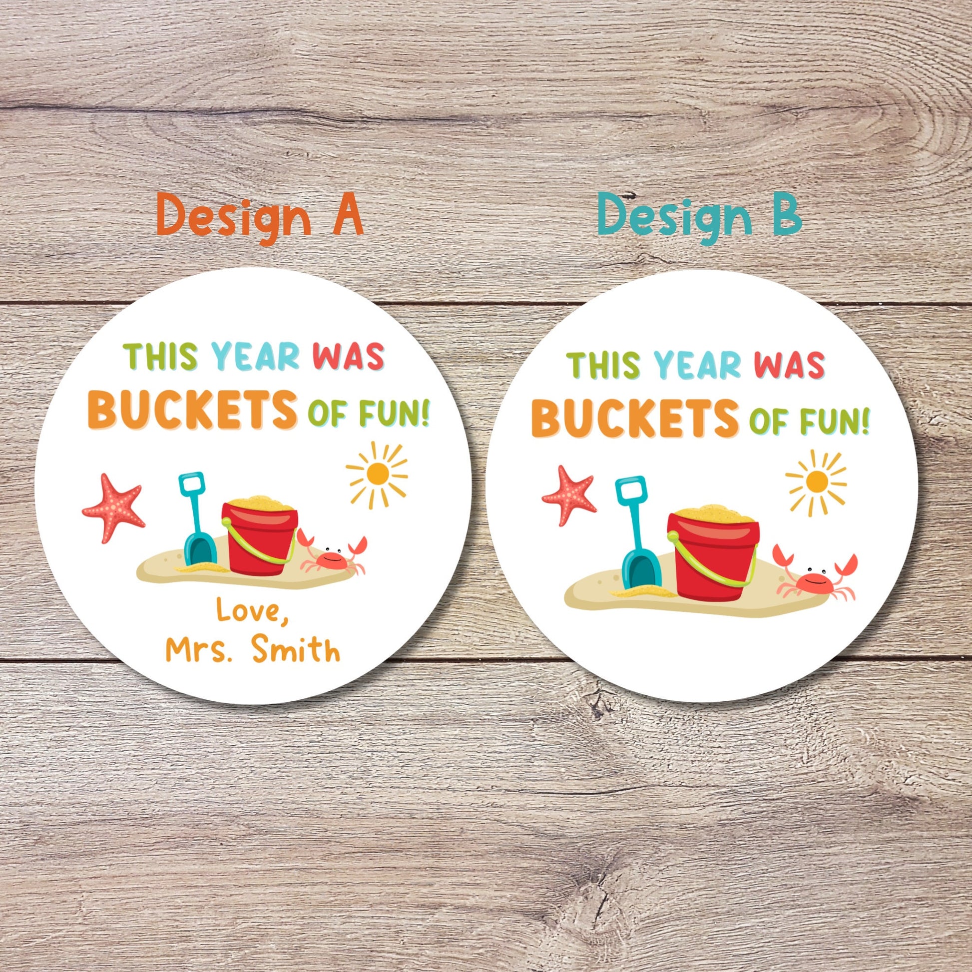 This Year Was Bucket of Fun, Personalized School Party Stickers, End of School Party Treat Bag Sticker, Last Day of School Party Stickers