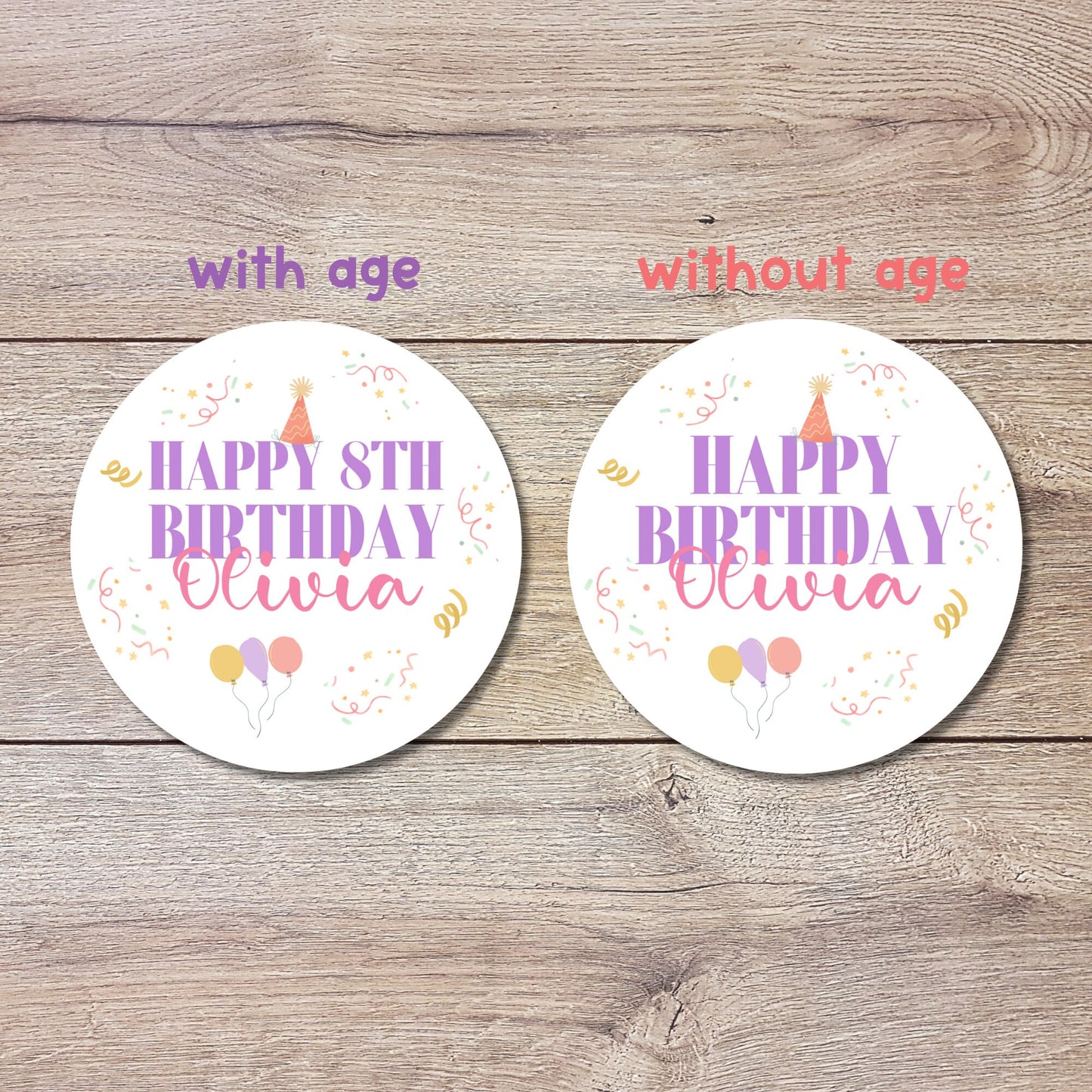 Personalized Happy Birthday Stickers, Goody Bag Stickers, Custom Birthday Label, Kids Birthday Balloon Stickers, All Ages Birthday Stickers