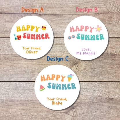 Happy Summer School Party Sticker, Personalized School Party Label, End of School Party Treat Bag Sticker, Last Day of School for Girls Boys
