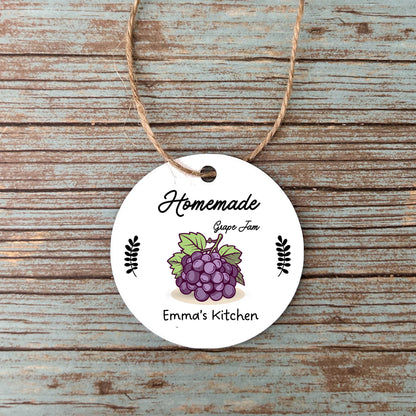 Personalized Homemade Jam Gift Tags, Matte Finish, Customized Baked Goods Tags, Baking Tags, Small Business Handmade Bakery Packaging Tags
