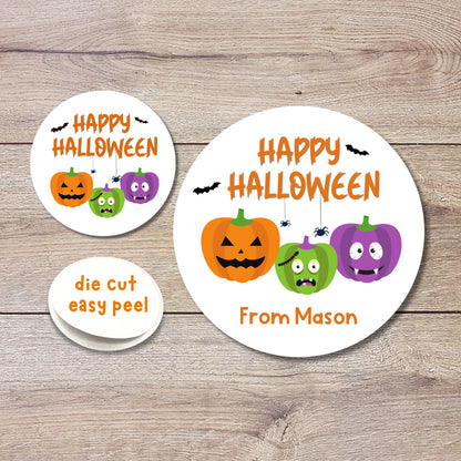 Personalized Halloween Spooky Halloween Party Favor Goody Bag Stickers