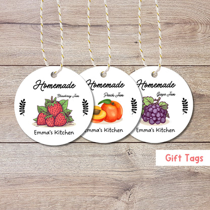 Personalized Homemade Jam Gift Tags, Matte Finish, Customized Baked Goods Tags, Baking Tags, Small Business Handmade Bakery Packaging Tags