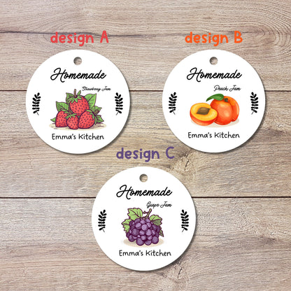 Personalized Homemade Jam Gift Tags, Matte Finish, Customized Baked Goods Tags, Baking Tags, Small Business Handmade Bakery Packaging Tags