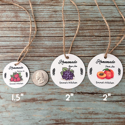 Personalized Homemade Jam Gift Tags, Matte Finish, Customized Baked Goods Tags, Baking Tags, Small Business Handmade Bakery Packaging Tags