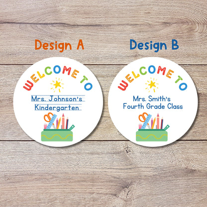 Personalized Back to School Stickers, Welcome to Kindergarten First Grade First Day of School Label Sticker, School Day Teacher Folder Label