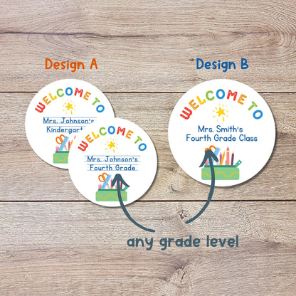 Personalized Back to School Stickers, Welcome to Kindergarten First Grade First Day of School Label Sticker, School Day Teacher Folder Label