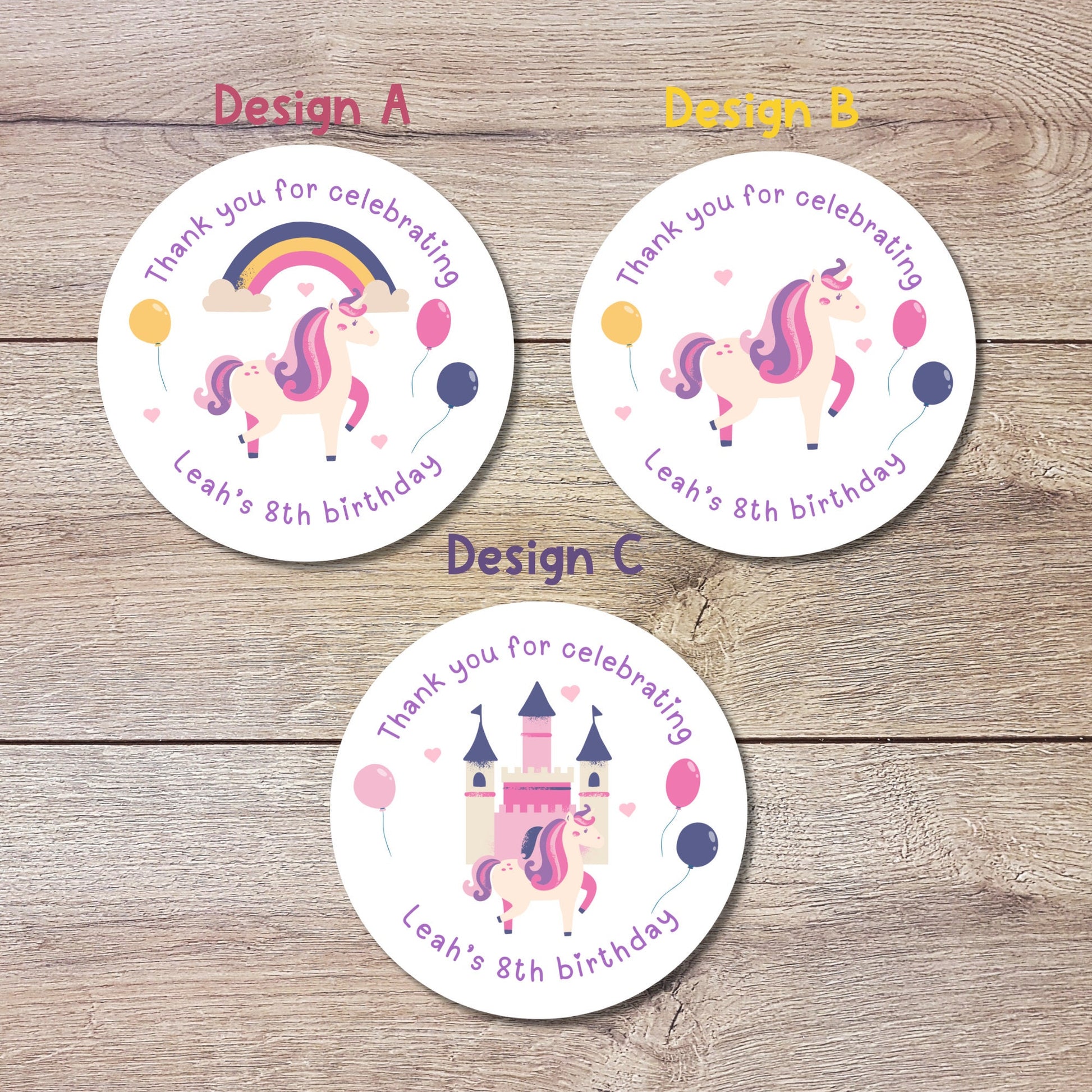 Personalized Unicorn Birthday Sticker, Magical Unicorn Birthday Goody Bag, Custom Rainbow Birthday Label, Cute Kids Birthday Custom Stickers