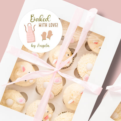 Personalized Homemade with Love Stickers, Customized Baked Goods Labels, Small Business Baking Packaging Labels, Gift for Friends