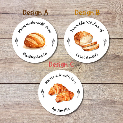 Personalized Baking Stickers, Customized Homemade Baked Goods Label, Homemade Fresh Bread Baking Small Business Bakery Packaging Labels