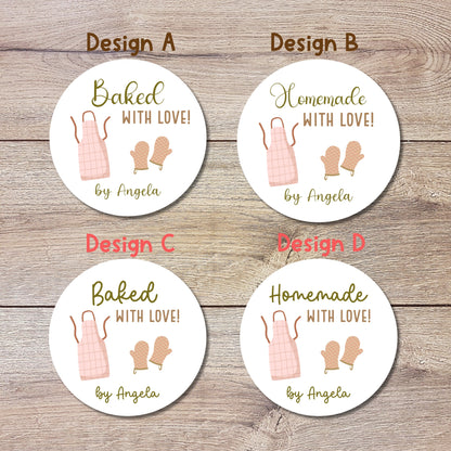 Personalized Homemade with Love Stickers, Customized Baked Goods Labels, Small Business Baking Packaging Labels, Gift for Friends