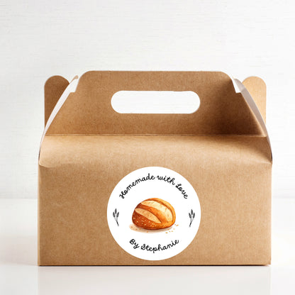 Personalized Baking Stickers, Customized Homemade Baked Goods Label, Homemade Fresh Bread Baking Small Business Bakery Packaging Labels