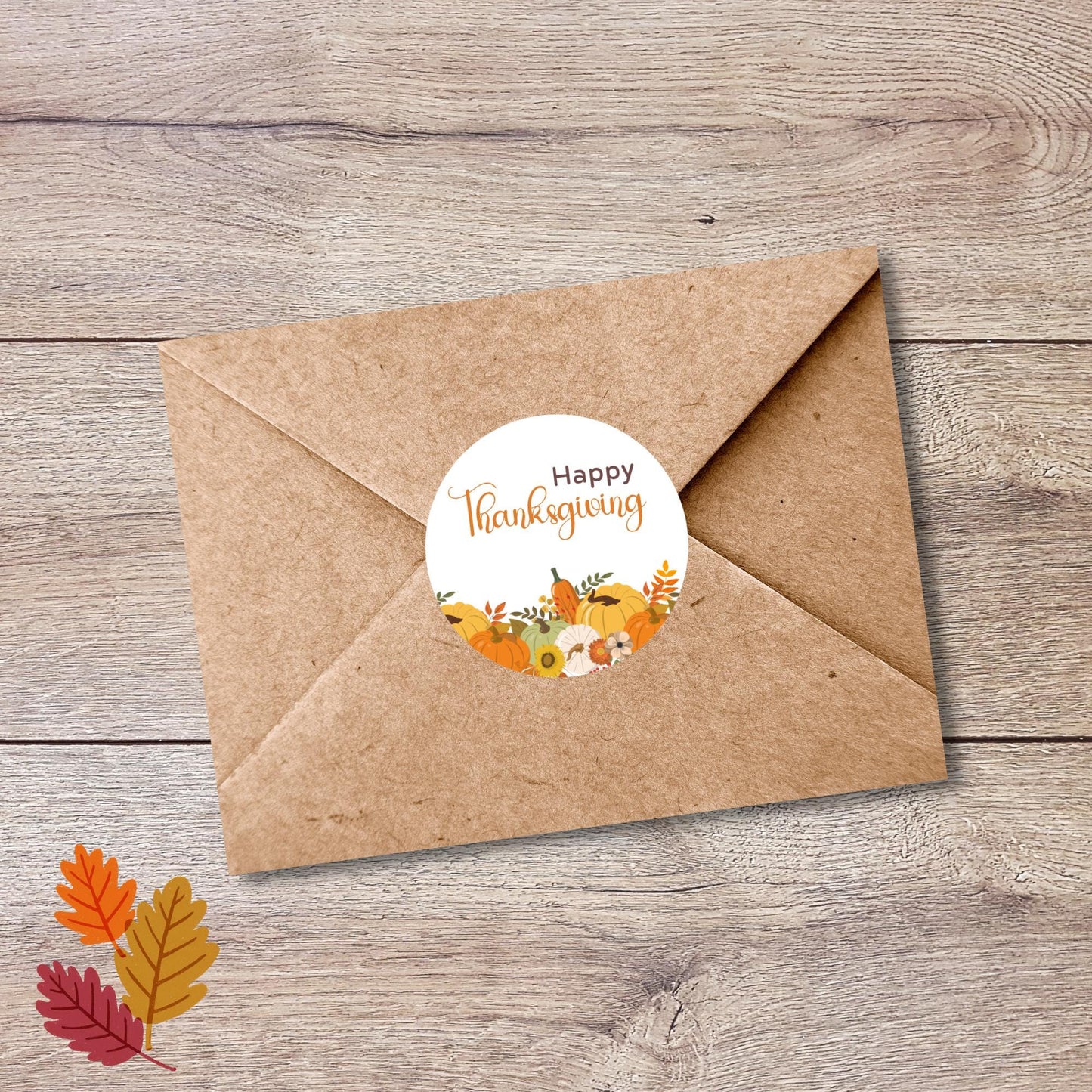 Personalized Happy Thanksgiving Stickers, Autumn Fall Thankful Greetings Invitation Envelope Seal, Custom Party Favor Label,Easy to Peel