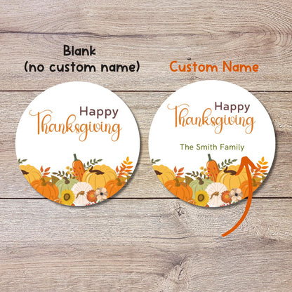 Personalized Happy Thanksgiving Stickers, Autumn Fall Thankful Greetings Invitation Envelope Seal, Custom Party Favor Label,Easy to Peel