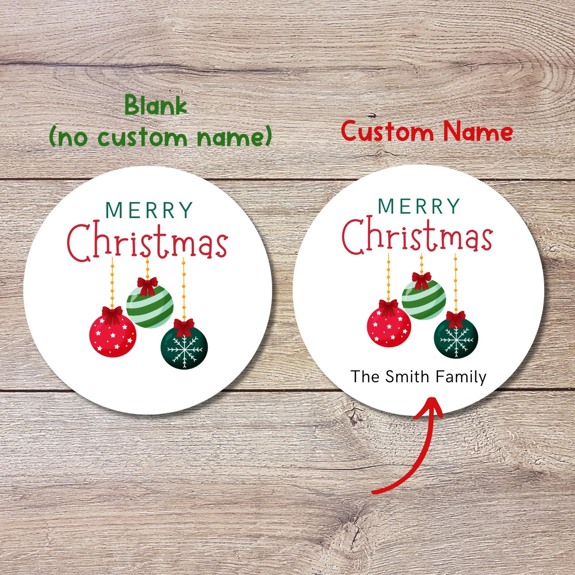 Personalized Merry Christmas Stickers, Custom Happy Holidays Design Labels, Holiday Baking Party Favor Treat Bags Gift Wrapping Tags