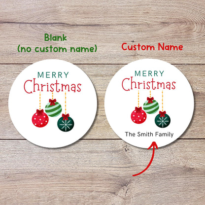Personalized Merry Christmas Stickers, Custom Happy Holidays Design Labels, Holiday Baking Party Favor Treat Bags Gift Wrapping Tags