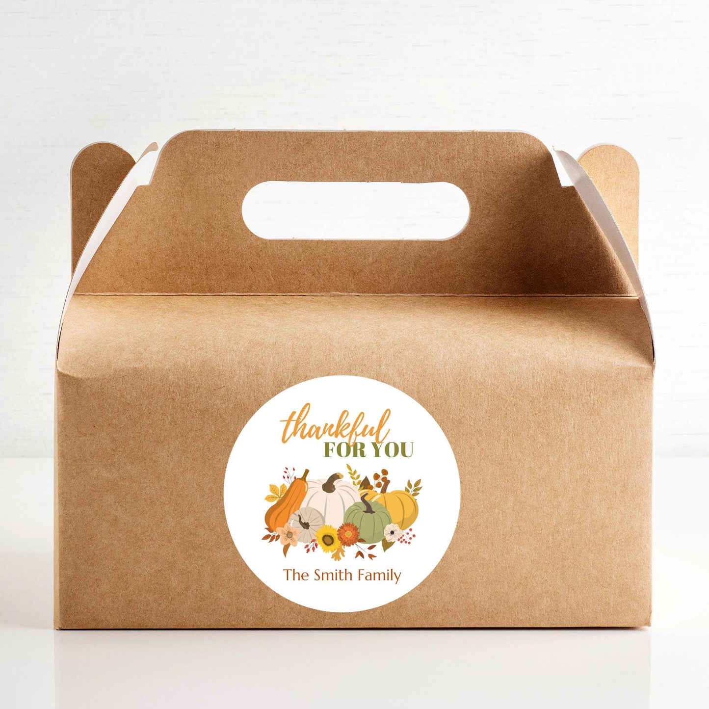 Personalized Thankful For You Pumpkins Stickers, Custom Happy Thanksgiving Label, Holiday Baked Goods, Baking Labels, Greeting Envelope Seal