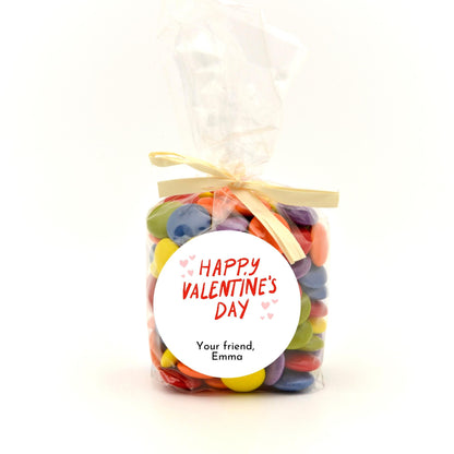 Personalized Valentine's Day Stickers, Happy Valentine Label, Custom School Classroom Party Favor Treat Bag Stickers, Homemade Baked Goods