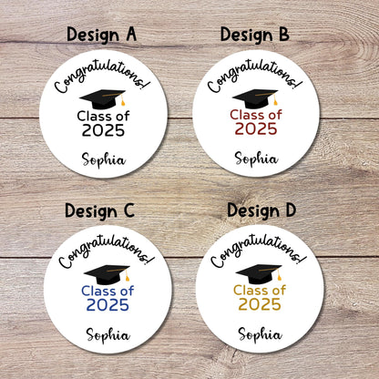 Personalized Graduation Stickers, Happy Graduation Labels, Custom Graduation Party Favor Gift Bag Invitation Sticker, Grad Party