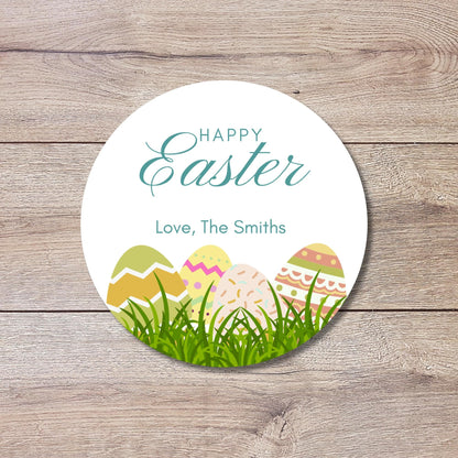 Personalized Happy Easter Stickers, Custom Easter Labels, Easter Gift Basket Party Favor Treat Bag Stickers, Customize Name Event Labels