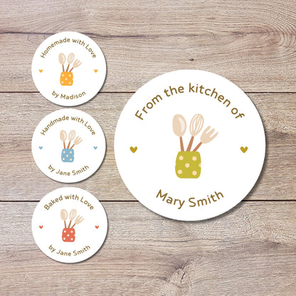 Personalized Baked with Love Stickers, Customized Baked Goods Label, Homemade with Love Small Business Bakery Packaging Labels